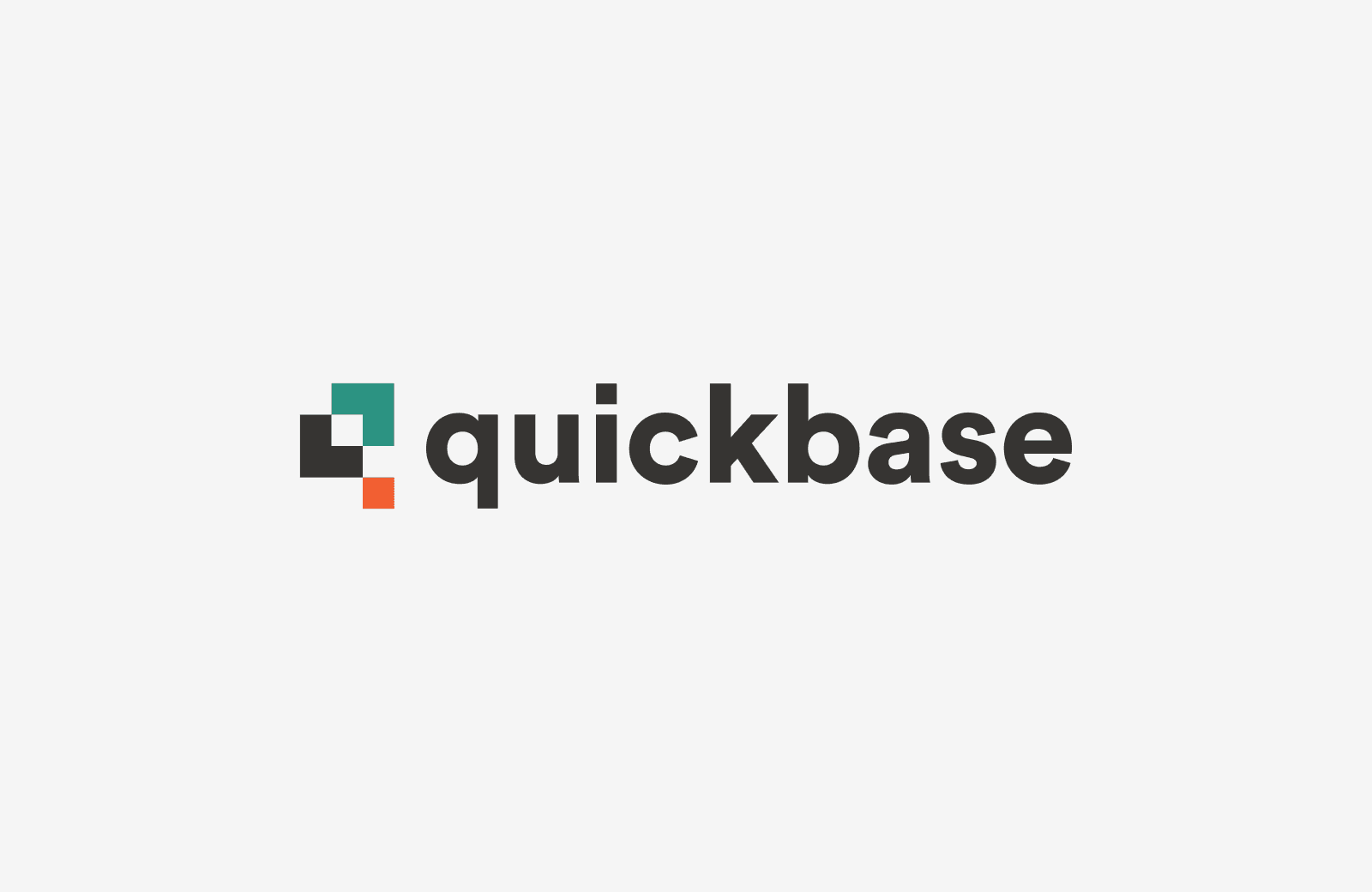 Quickbase logo with gray background