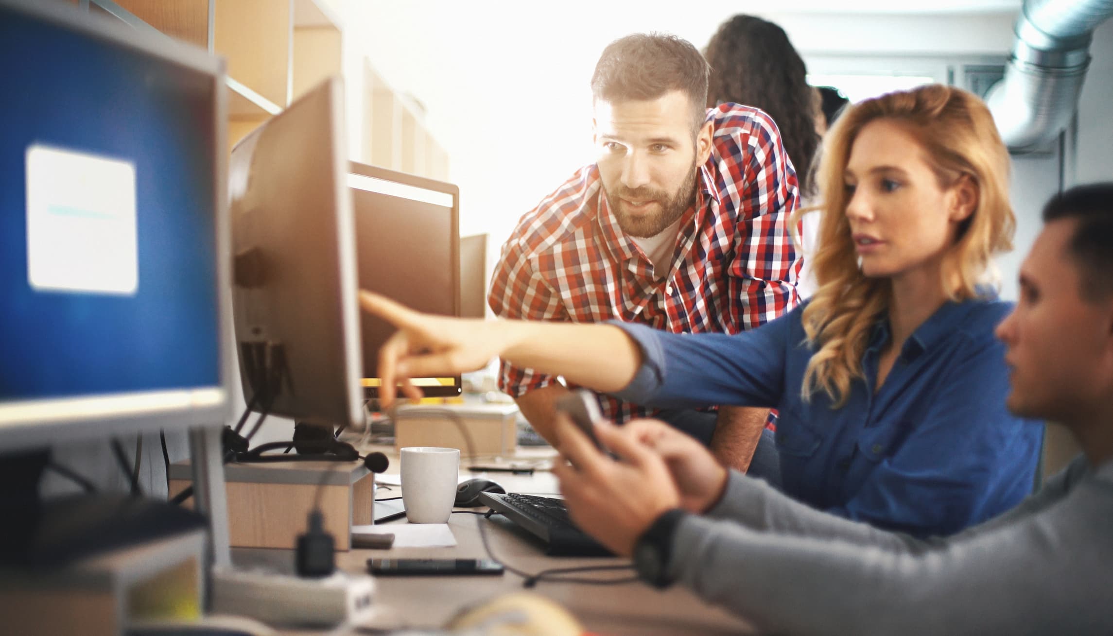Group at computer