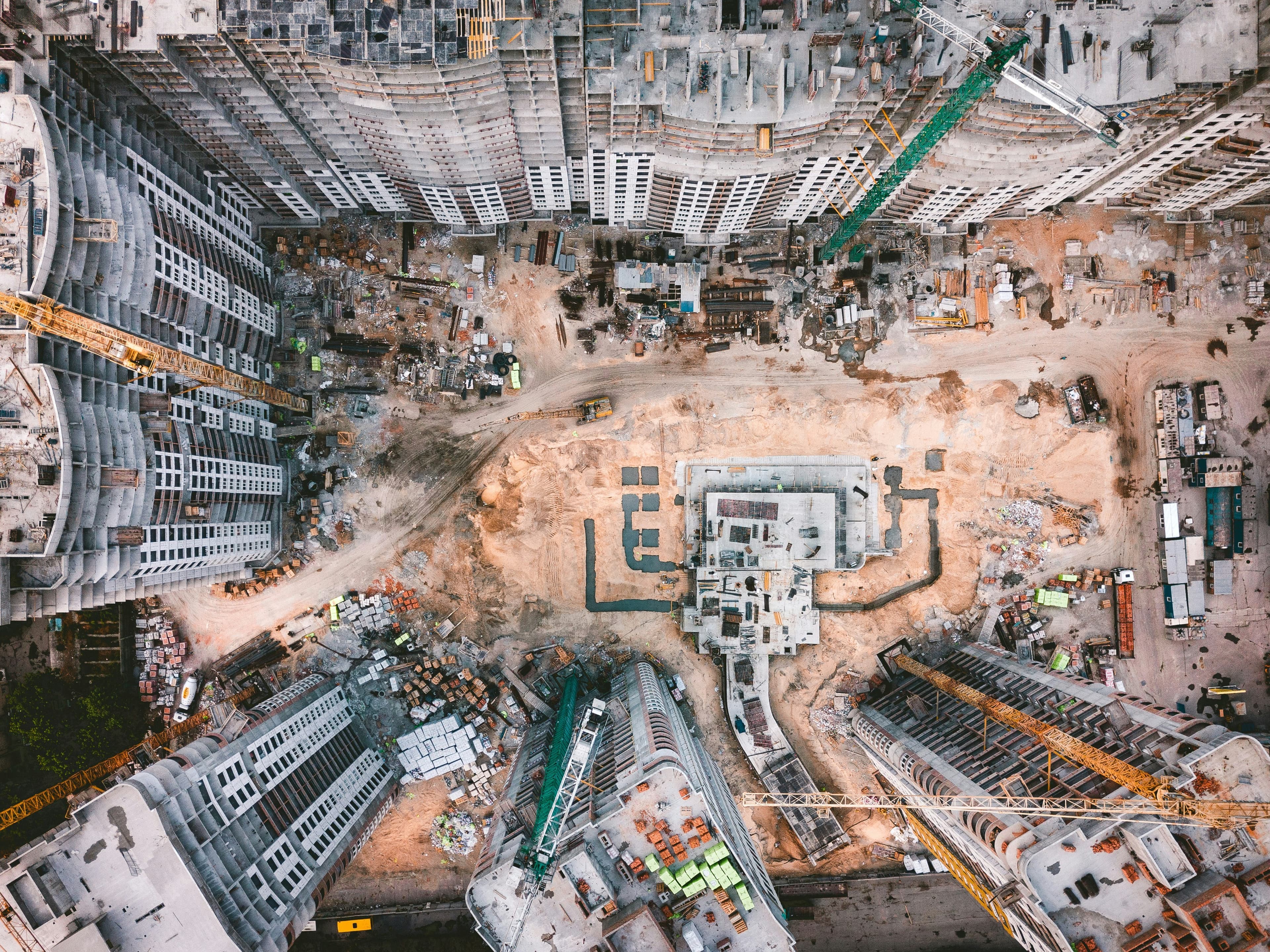 A bird's eye view of a construction site