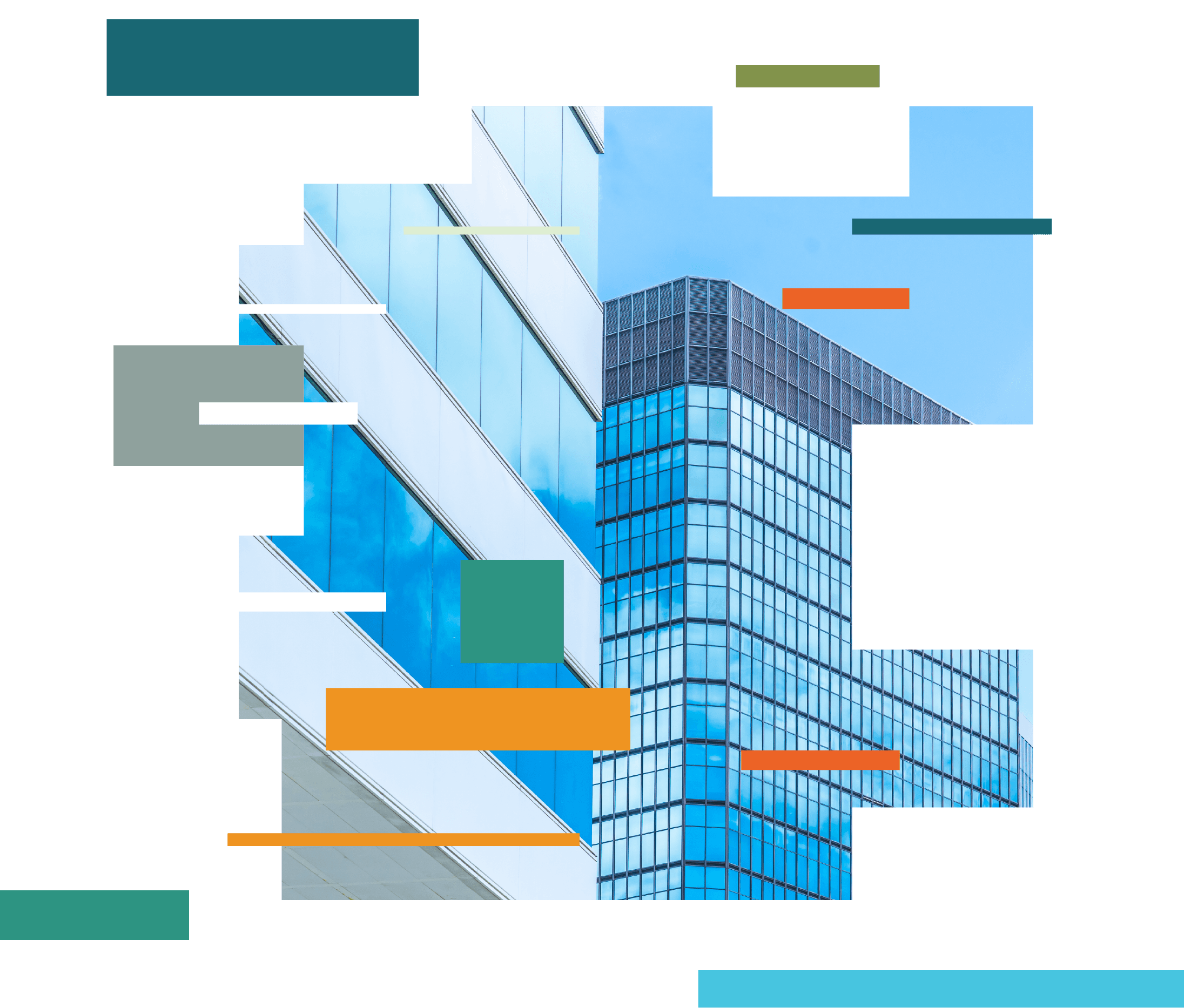 An image of a building with a glitch effect overlaid